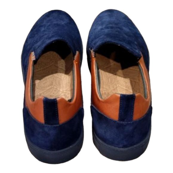 ROBERT GRAHAM men shoes Planetary Navy skulls suede Sz 8
